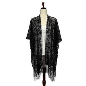 Multifunctional Open-sides Lace Fringe Shawl/Scarf/Wrap/Sleeveless Kimono